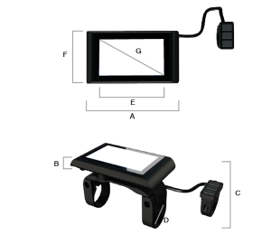 SW900 LCD Display Dimension